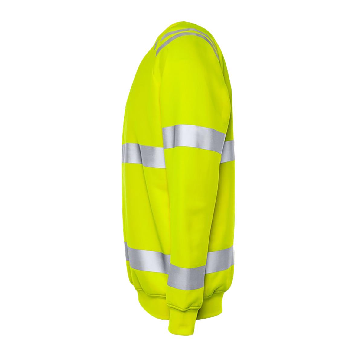 Grön varseljacka i sweatshirtmaterial med reflexremsor, storlek XS