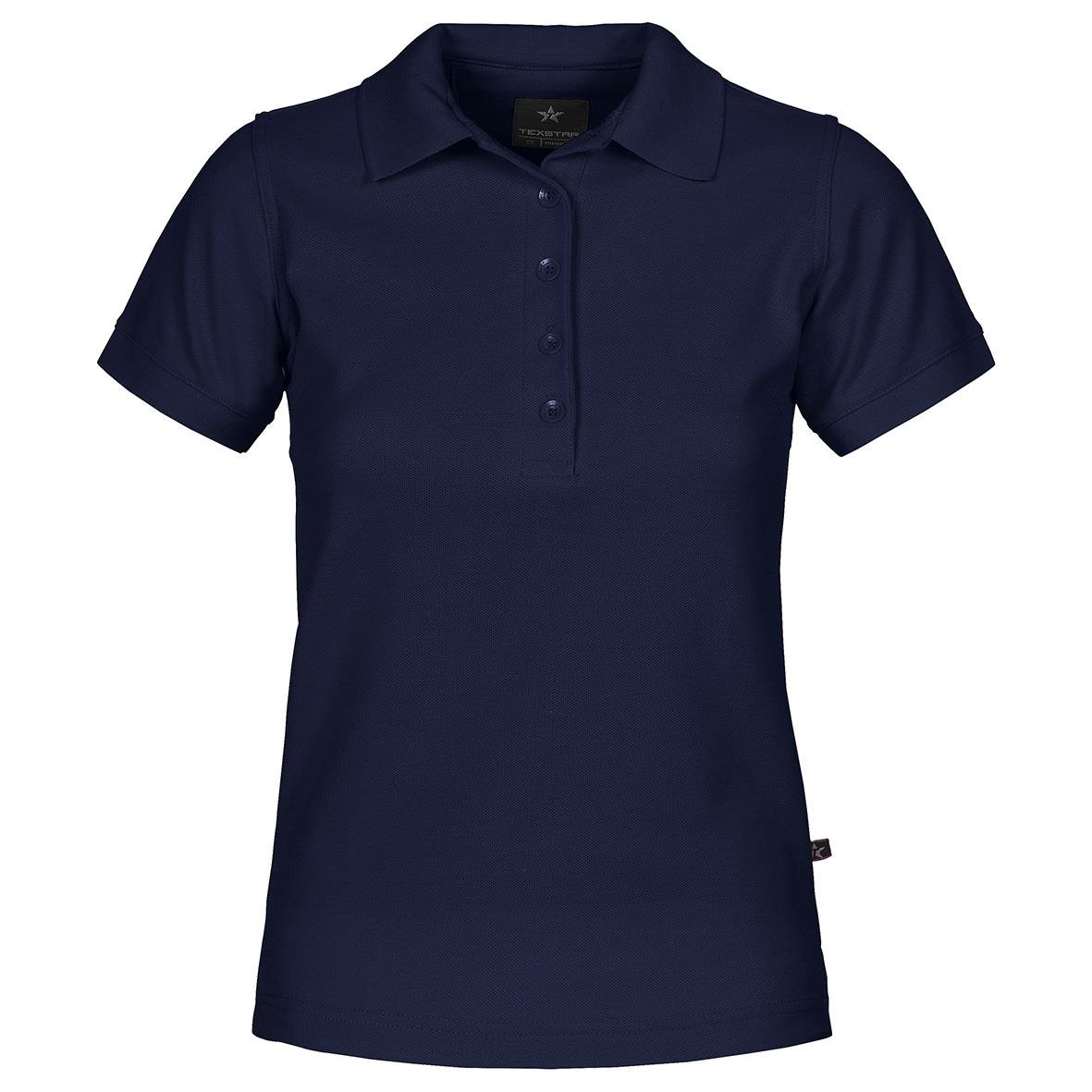 Marinblå pikétröja för dam från Texstar PSW4 i storlek L