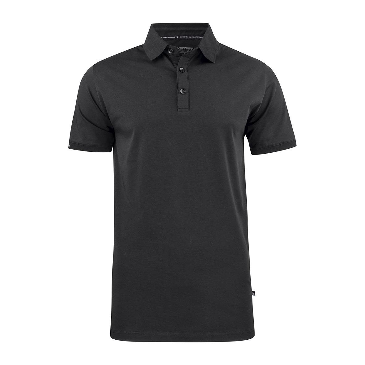 Svart funktionspiké Texstar PS20 i storlek XS med krage och knappar