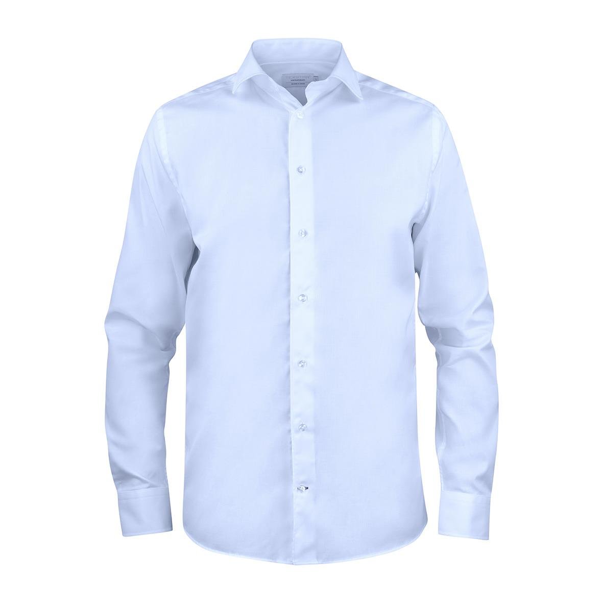 Ljusblå skjorta Texstar SH26 i storlek XL med krage och knappar