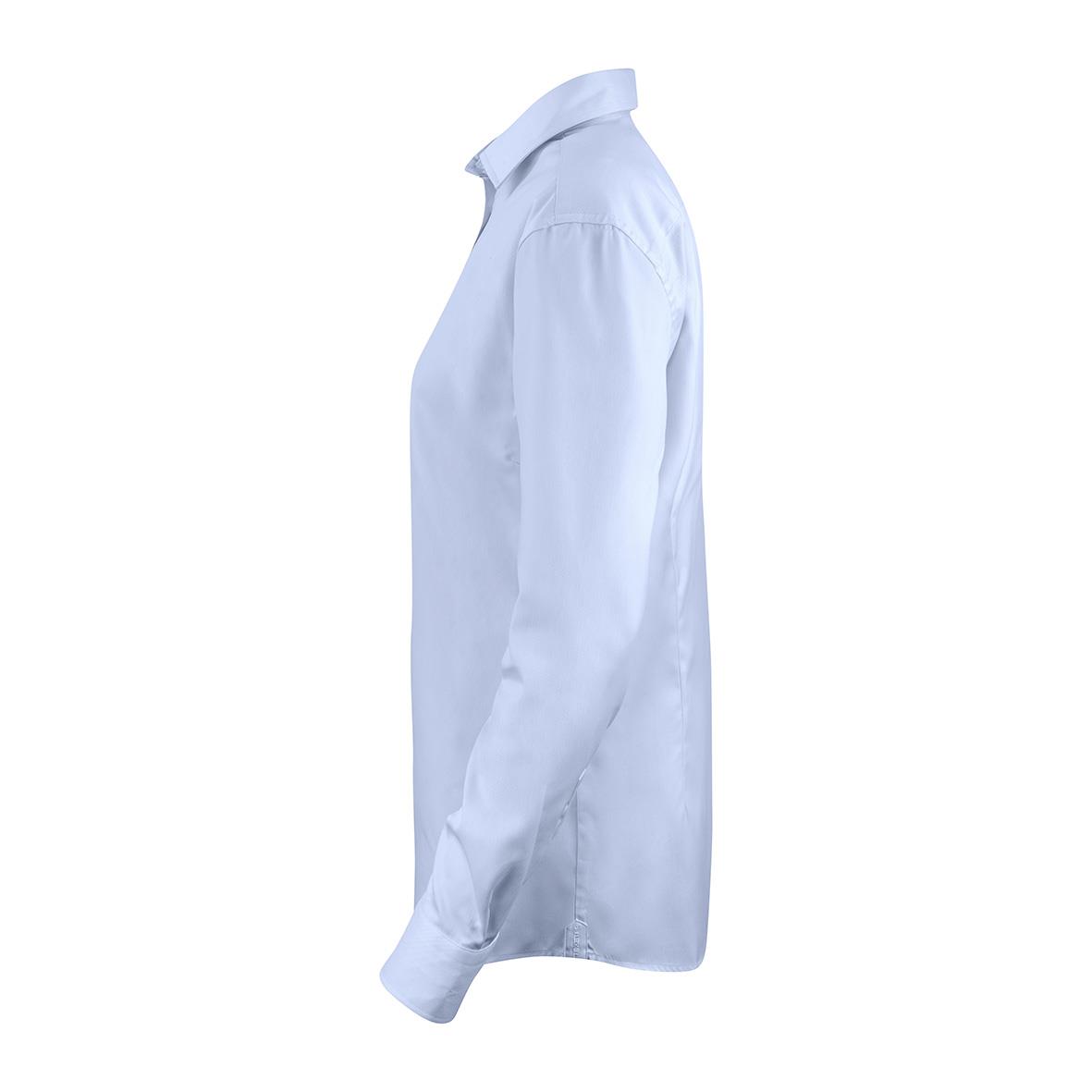 Ljusblå damskjorta Texstar WS26 i storlek XS, sidovy