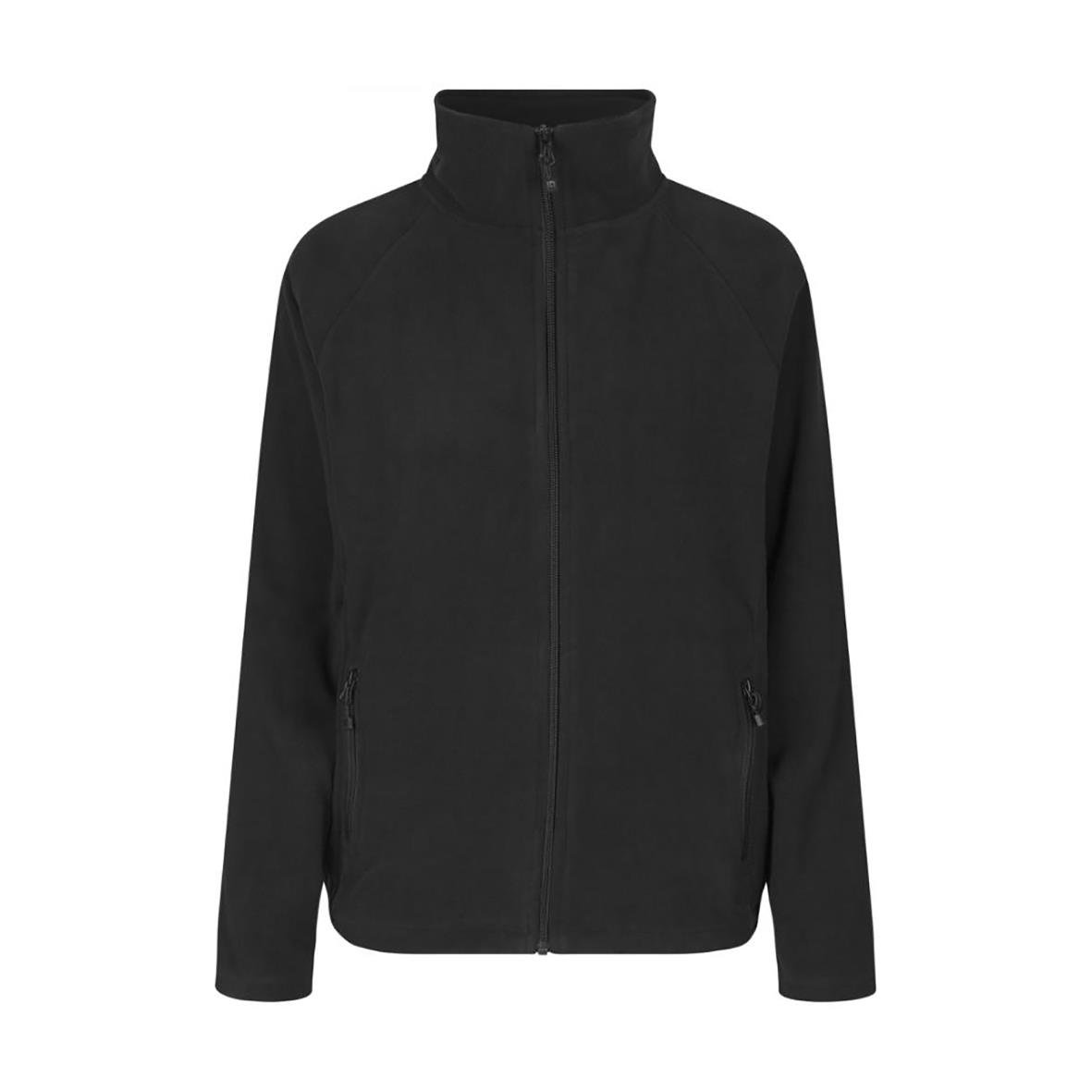 Svart microfleecejacka för dam i storlek XS med ståkrage och dragkedja fram