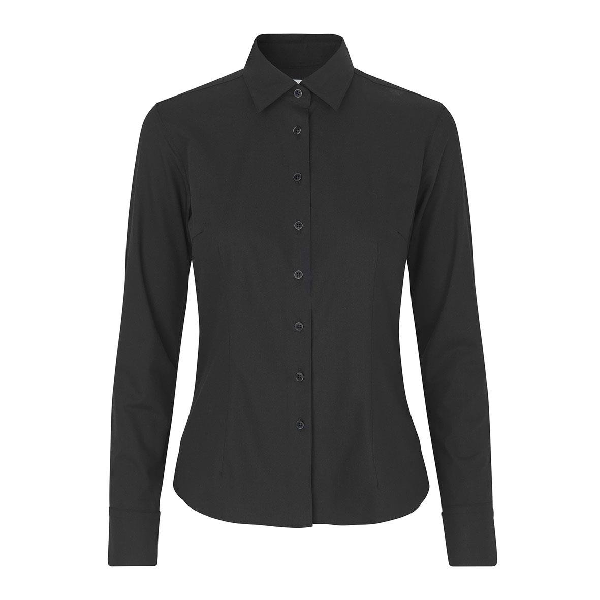 Svart damskjorta Seven Seas S52 Hybrid Modern i storlek L