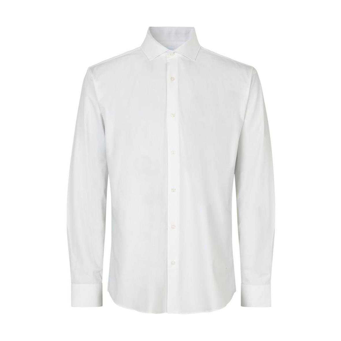 Vit modern skjorta från Seven Seas S50 Hybrid, långärmad med knappar och klassisk krage