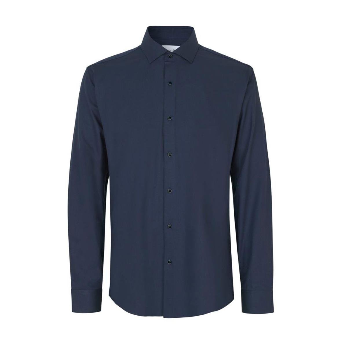 Marinblå skjorta med knappar och krage från Seven Seas S50 Hybrid Modern