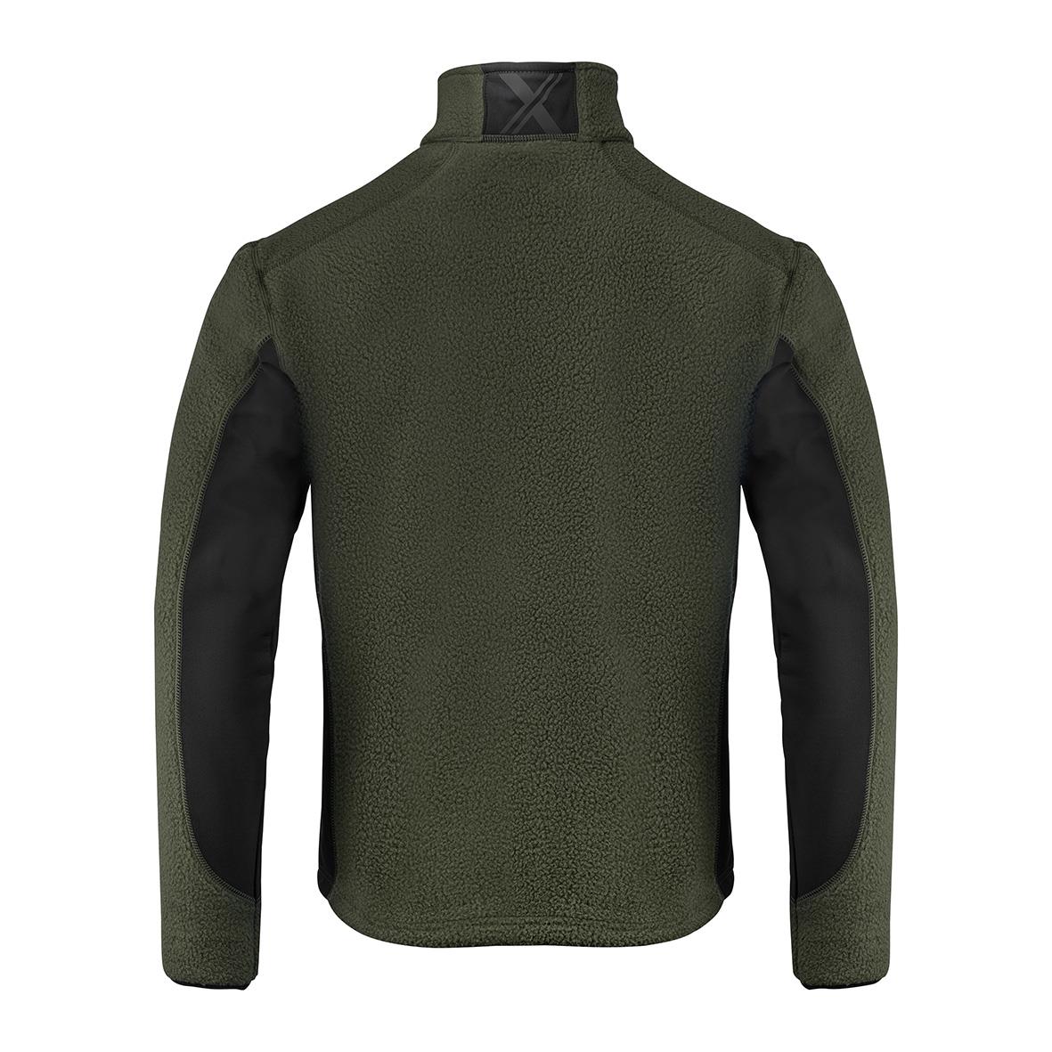 Fleecetröja Texstar FJ85 i grönt och svart, långärmad med hög krage