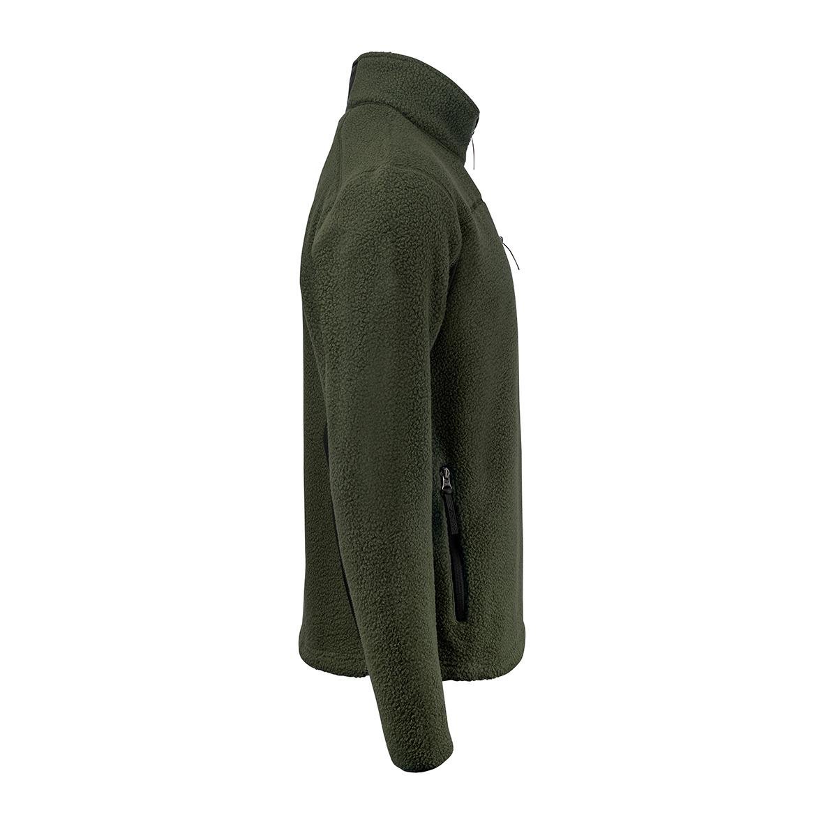 Grön fleecejacka Texstar FJ85 i 2XL storlek med dragkedja och hög krage