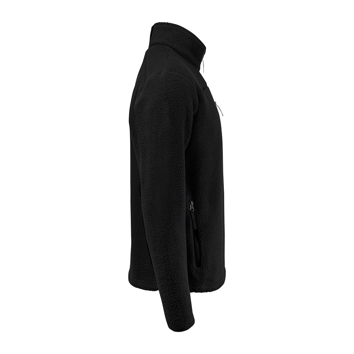Svart fleecejacka Texstar FJ85 med dragkedja och hög krage