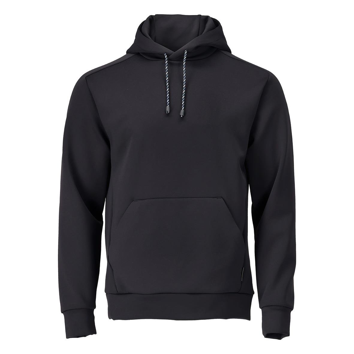 Mörk marin fleece-tröja med huva och ficka, storlek 2XL