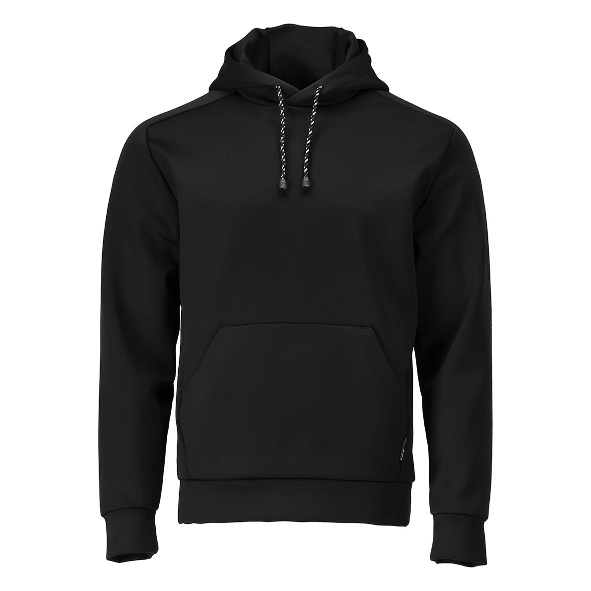 Svart fleece-tröja med huva och dragkedja, storlek 2XL