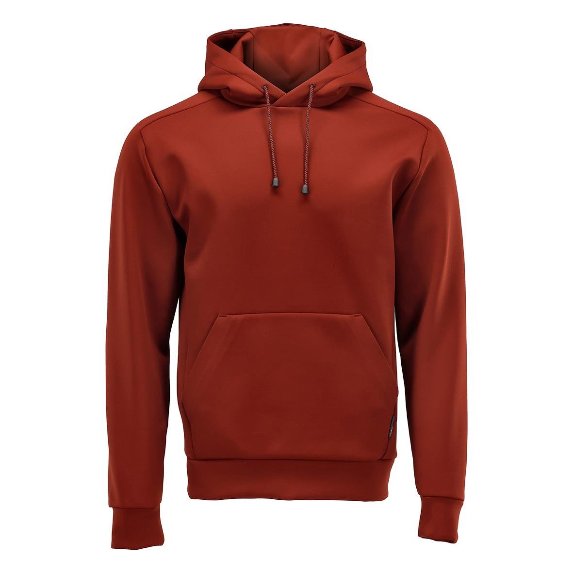 Röd fleecehoodie med huva och känga i storlek 2XL