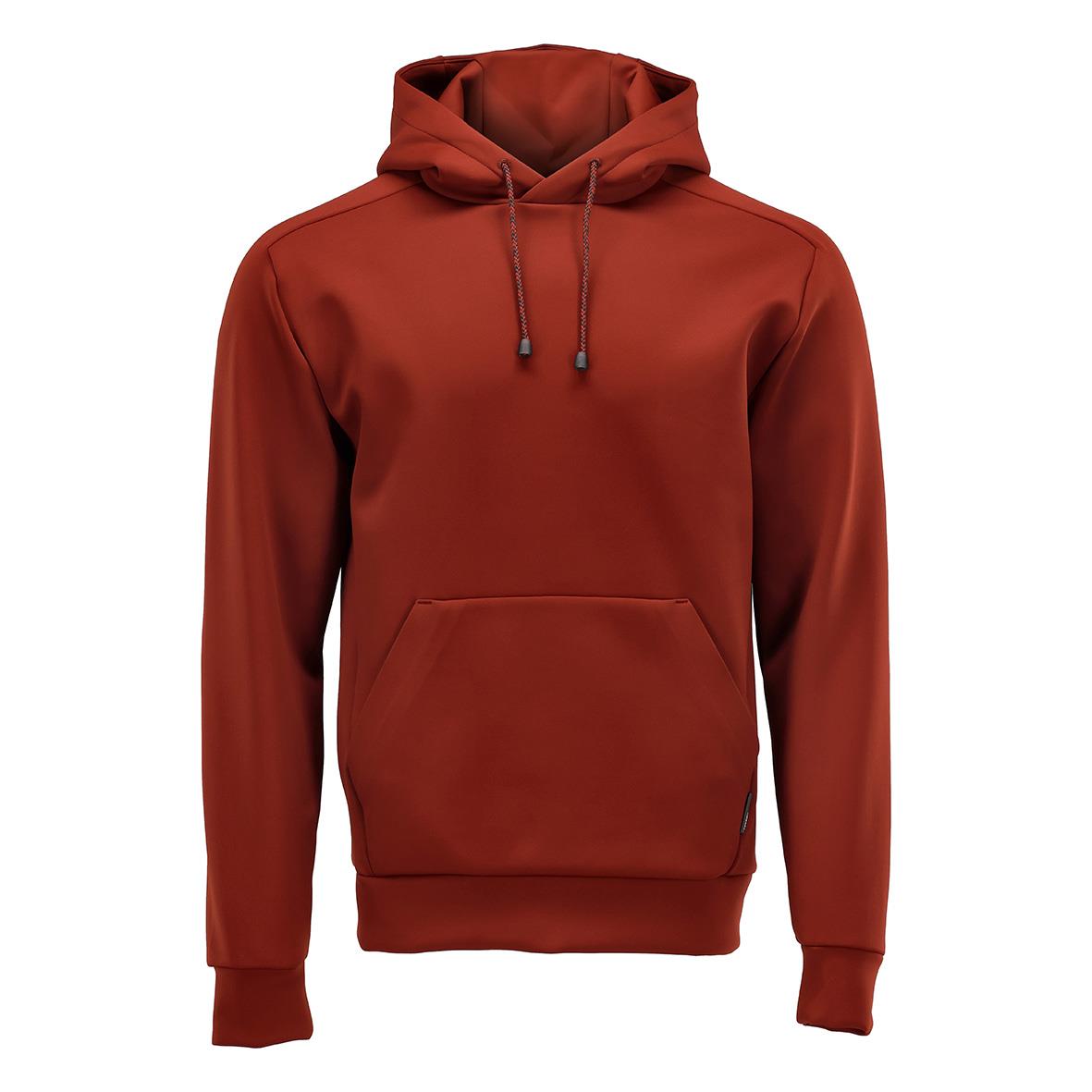 Röd fleecehoodie med huva och känga för män eller kvinnor