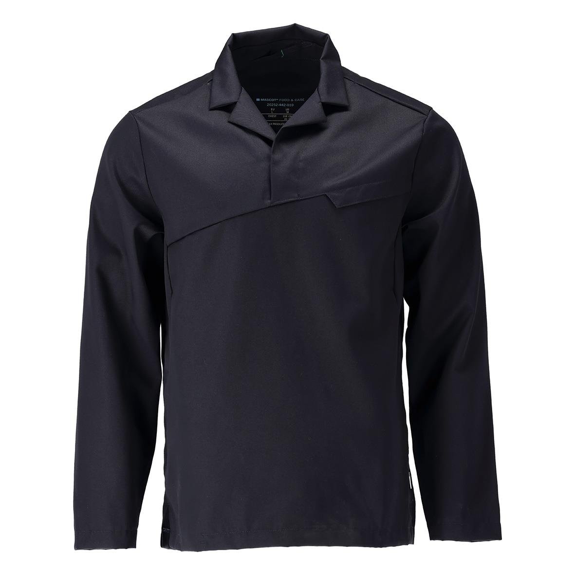 Mörkblå sportjacka med dragkedja och krage