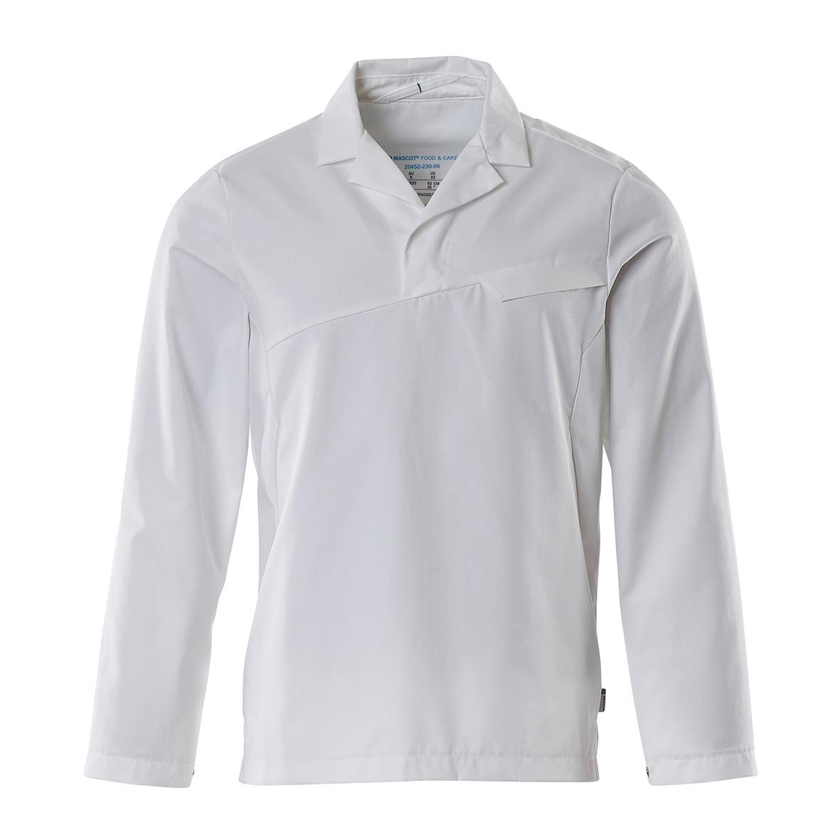 Vit långärmad sportjacka med dragkedja och krage