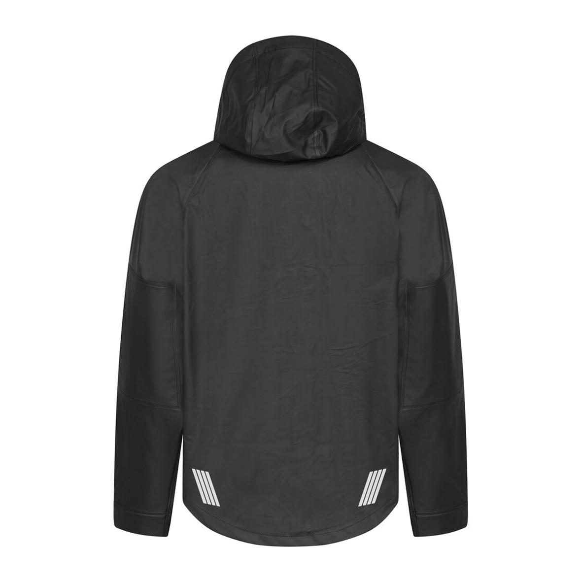 Svart regnjacka Projob 4430 med huva och reflexdetaljer bak