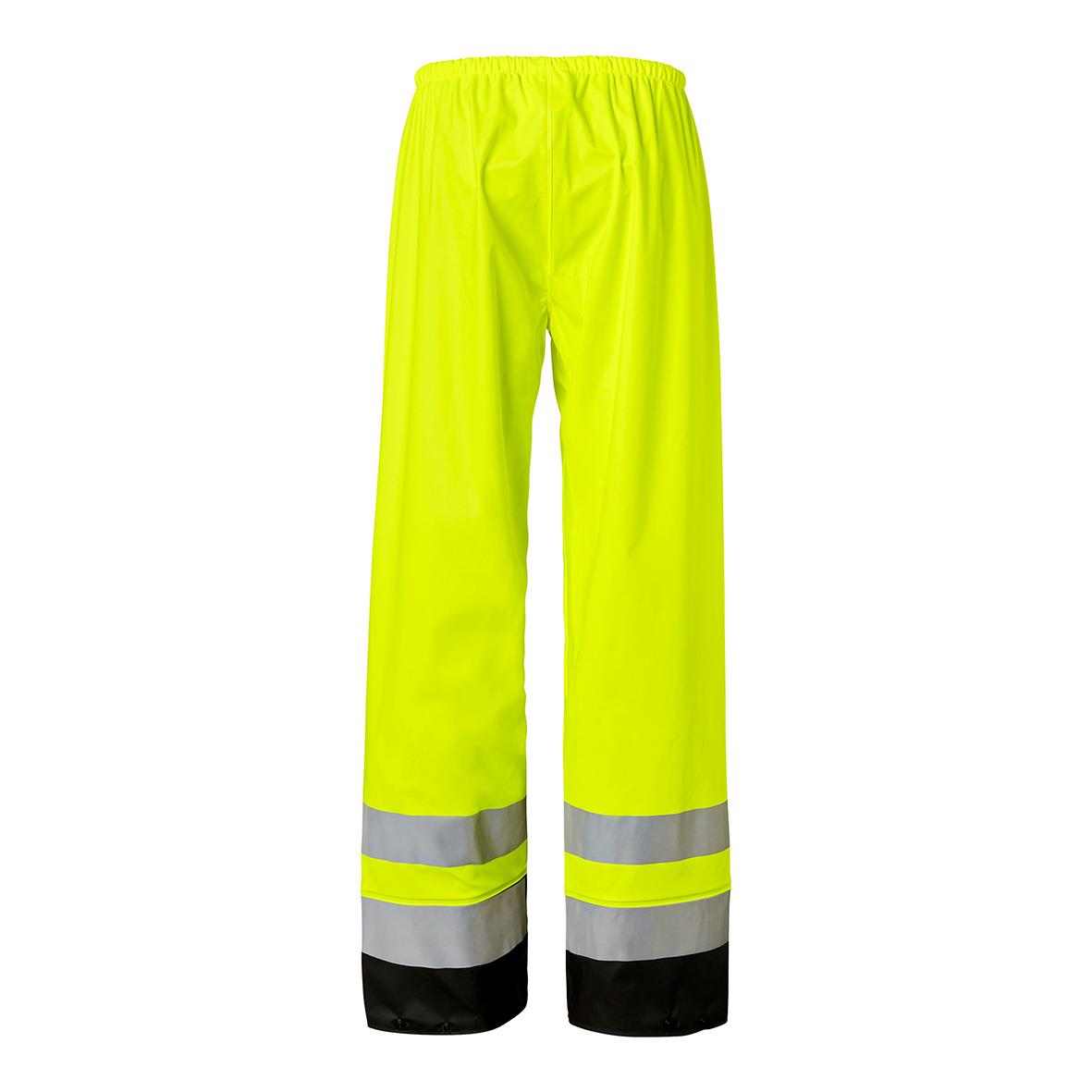 Regnbyxa i varselgul och svart med reflexremsor, 2XL