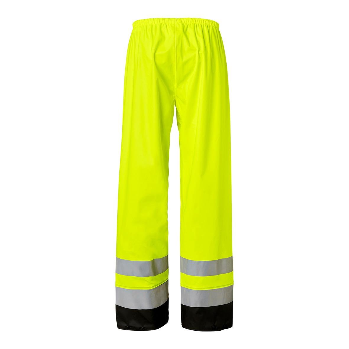 Regnbyxa i varselgul och svart med reflexremsor, 2XL