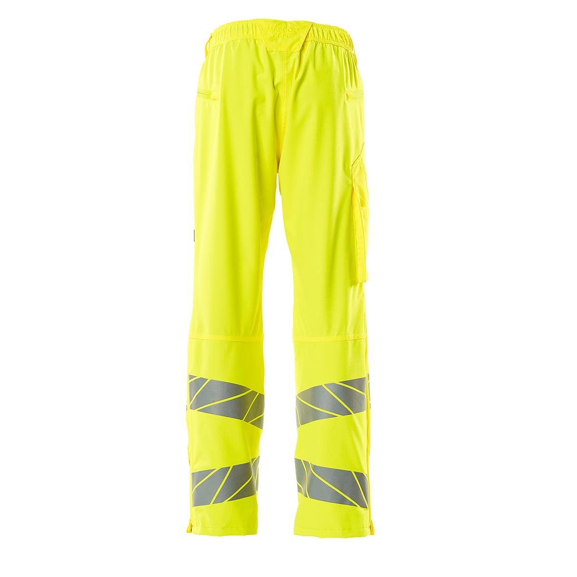 Varselgula överdragsbyxor i storlek XL med reflexdetaljer