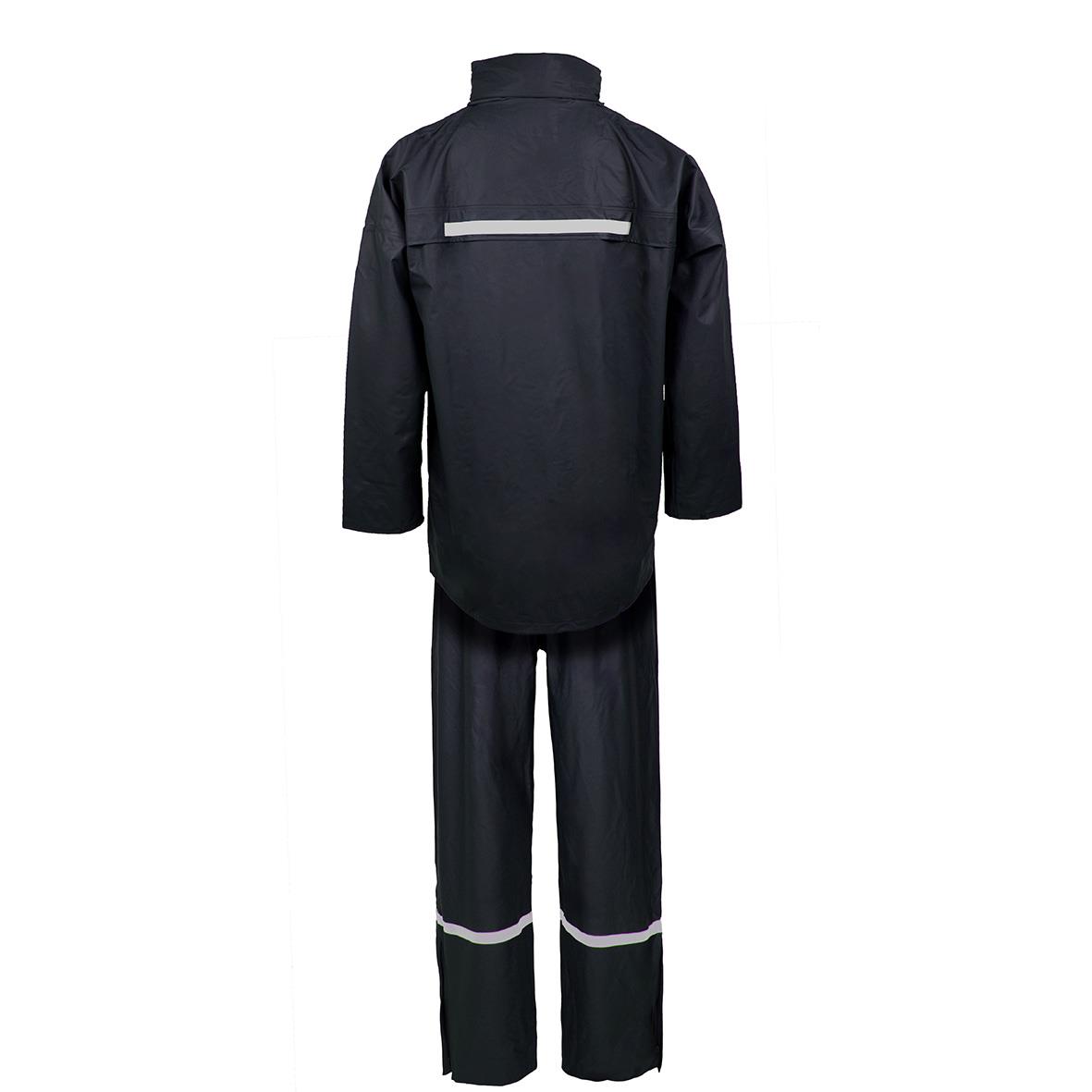 Regnset Lyngsoe LR1389 PU kvalitet Marin XS, mörkblå med reflexdetaljer