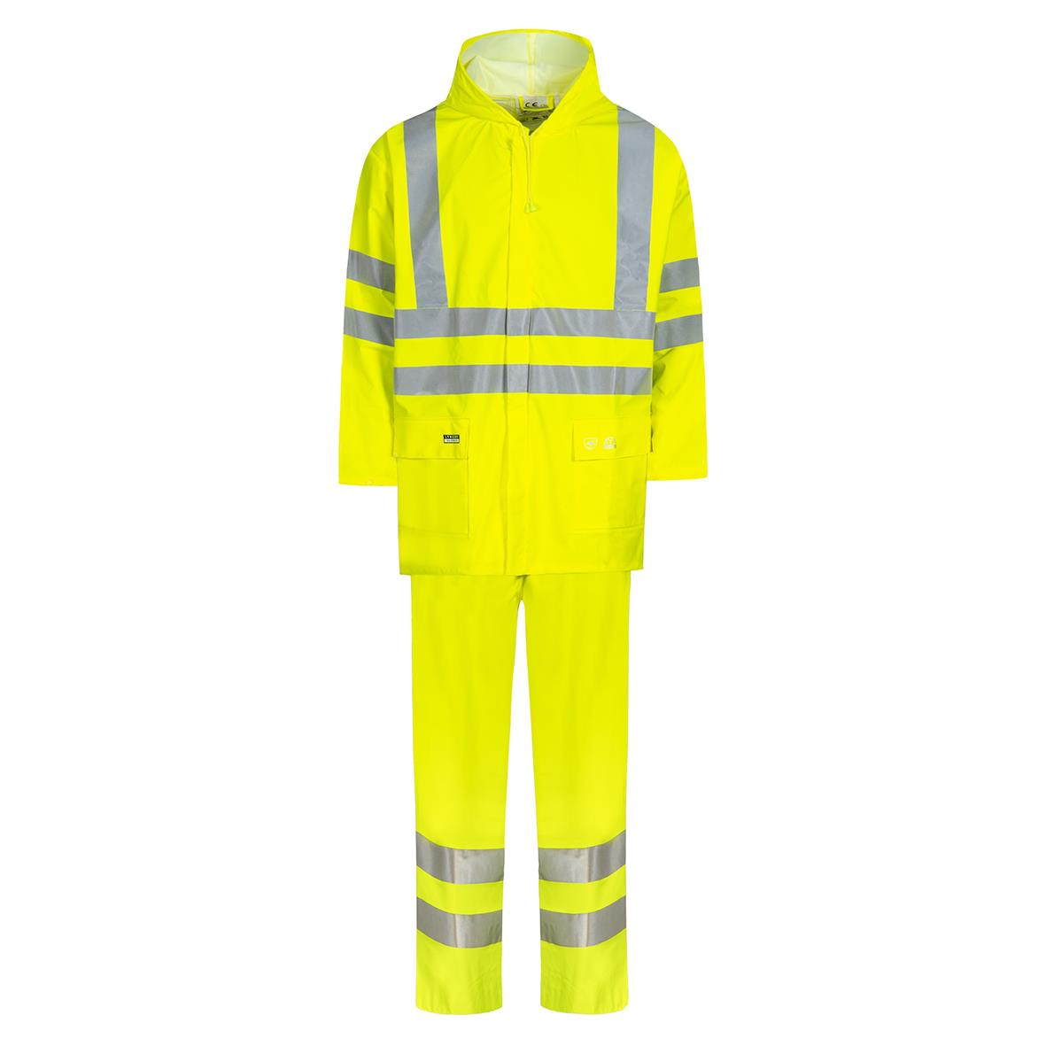 Regnset i Hi-Vis gul färg med reflekterande band, XS storlek