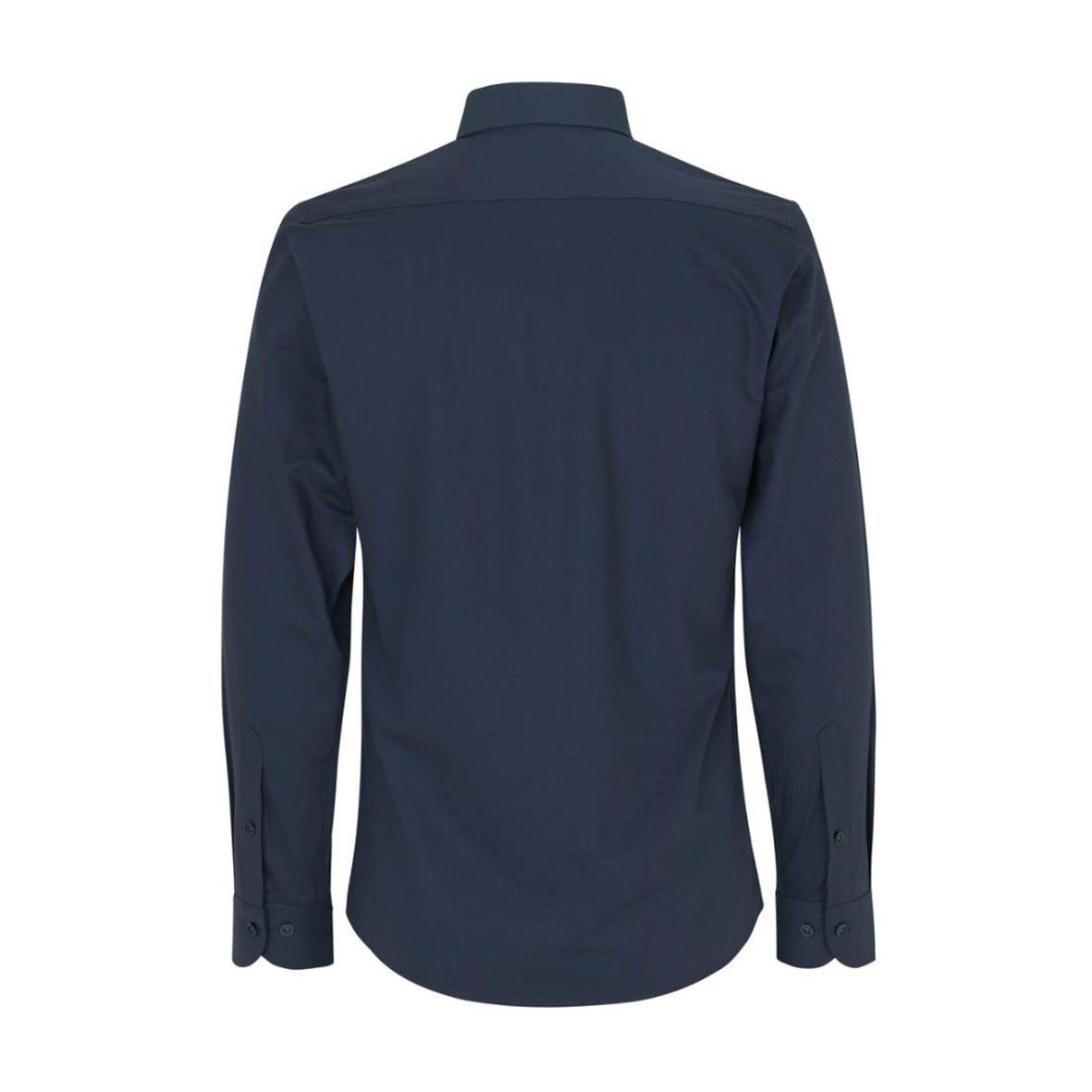 Mörkblå skjorta Seven Seas S51 Hybrid Slim Marin L sedd bakifrån