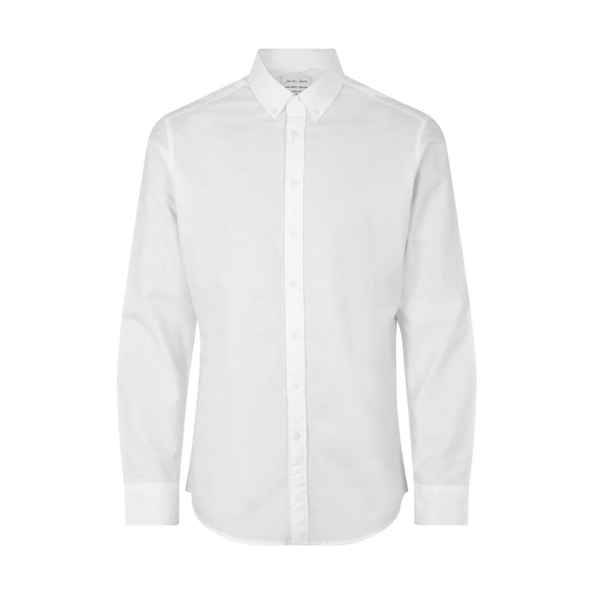 Vit skjorta Seven Seas S61 Oxford Slim med krage och knappar