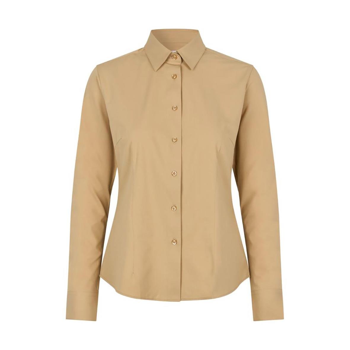 Beige dam skjorta Seven Seas S52 Hybrid Sand XL med krage och knappar fram