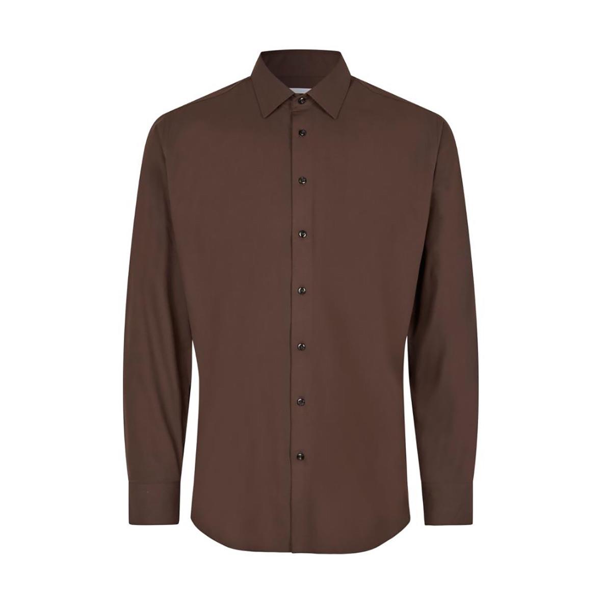 Skjorta Seven Seas S51 Hybrid Slim Mocka