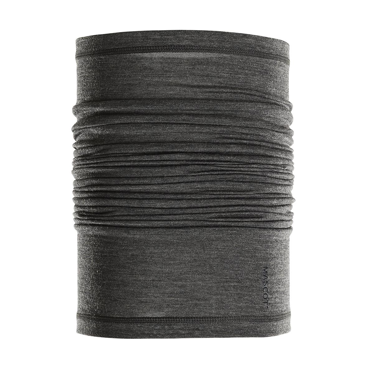 Isolerande gråmelerad halsvärmare i one size, flexibel och skön för kalla dagar