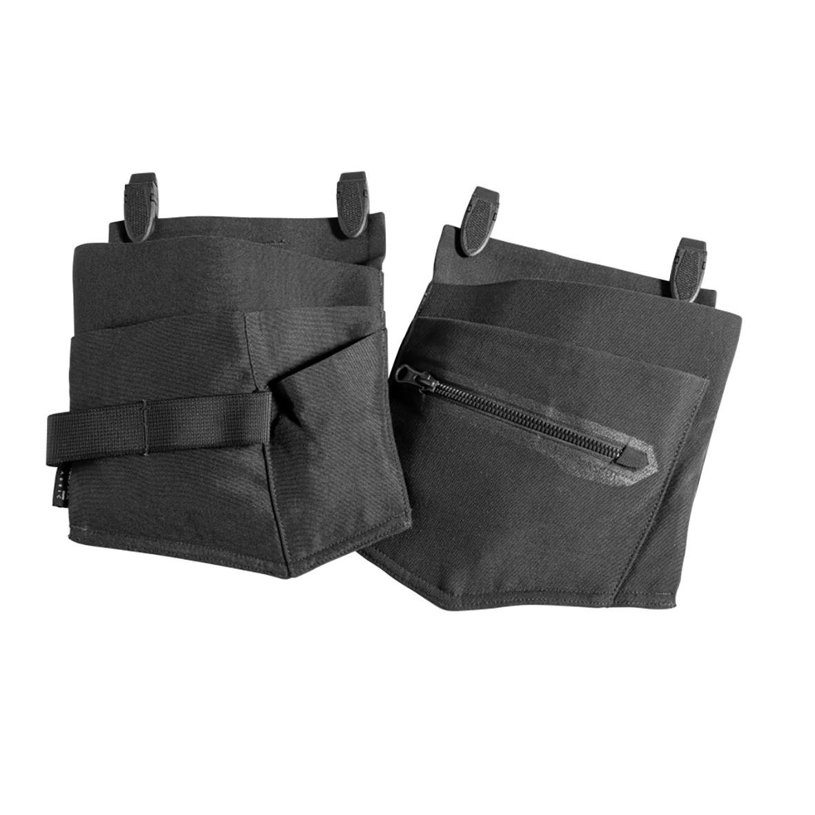 Svarta hängfickor för hantverkare med flera fack och dragkedjor