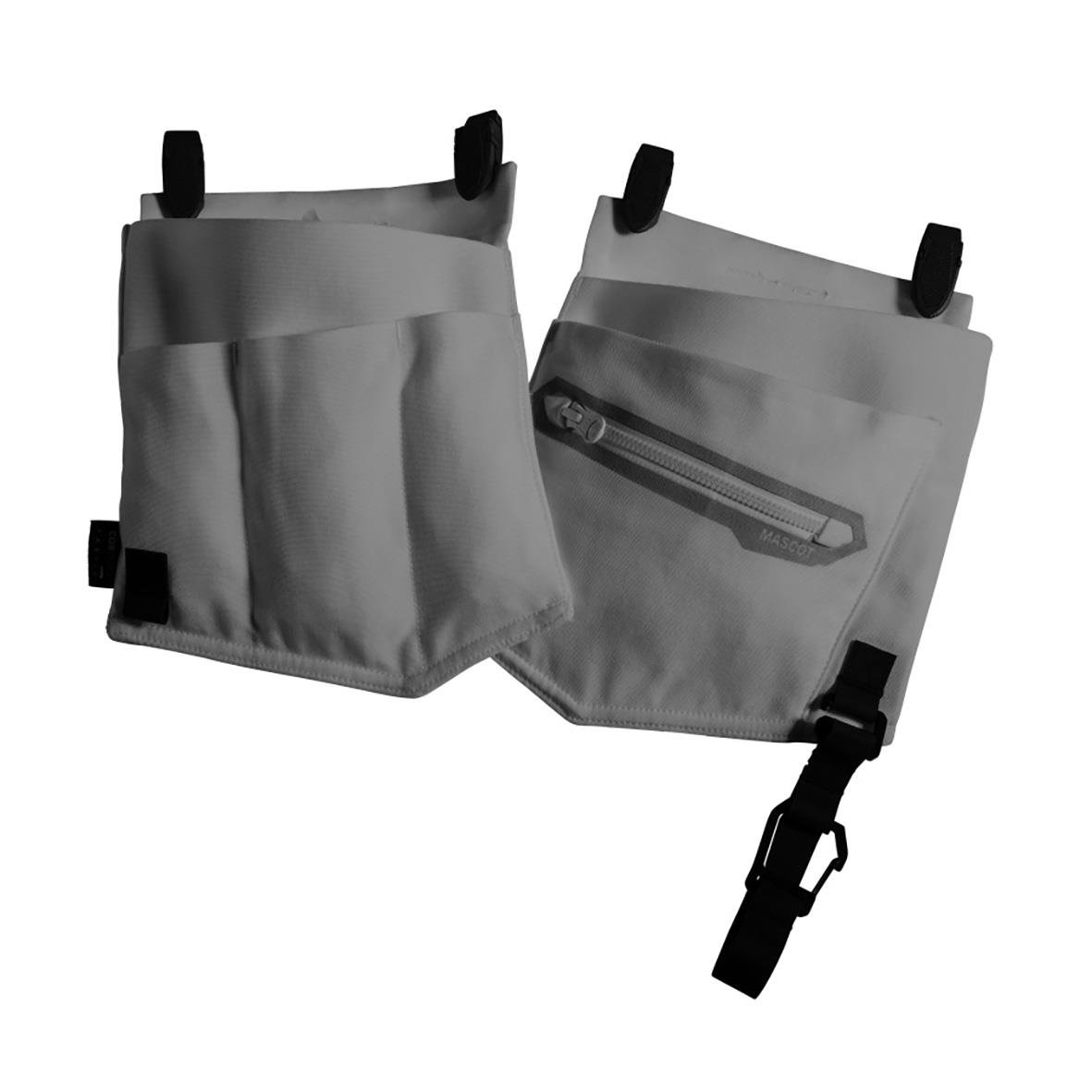 Hängfickor i stengrå färg med dragkedja och justerbar rem