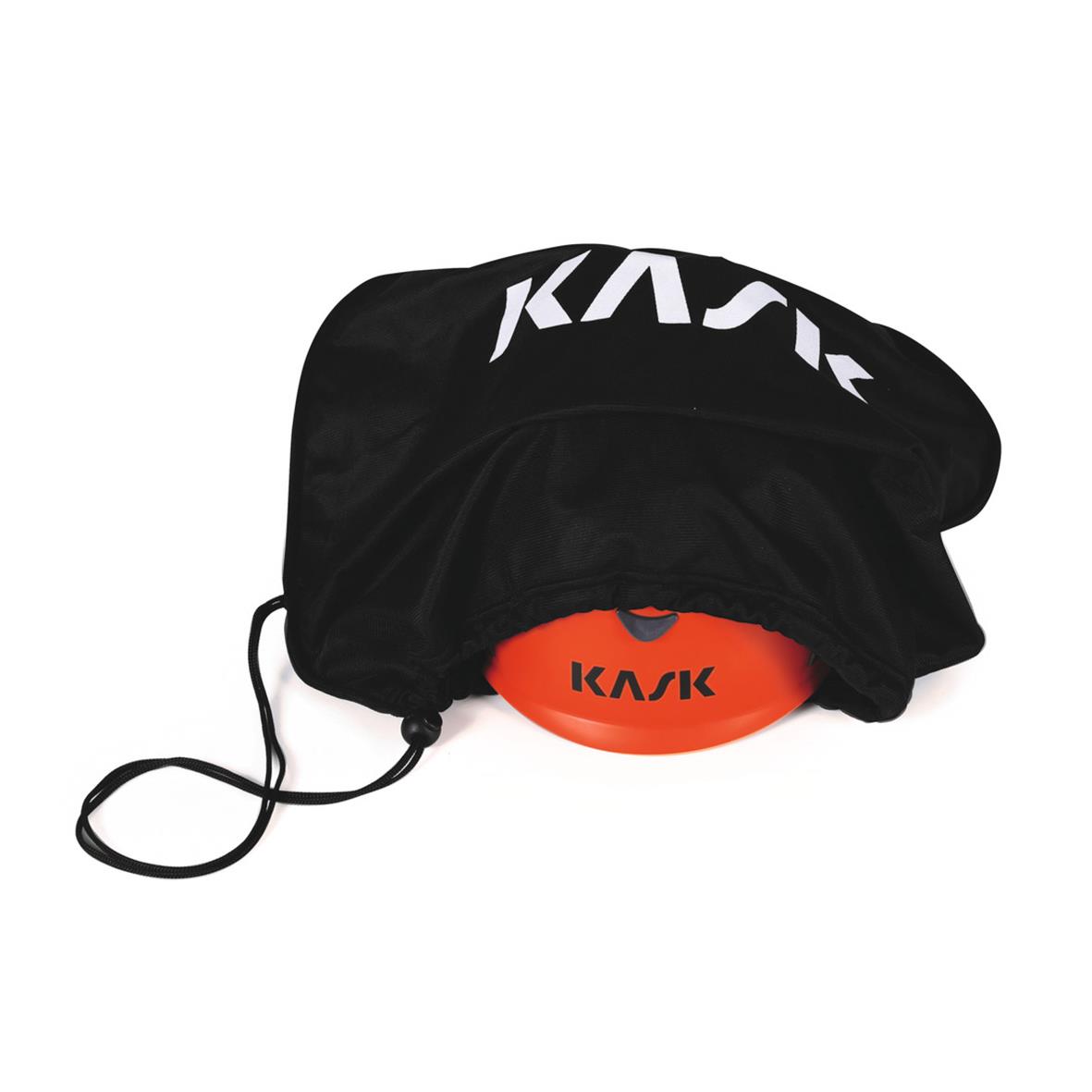 Svart hjälmpåse från Kask med röd insida och dragkedja