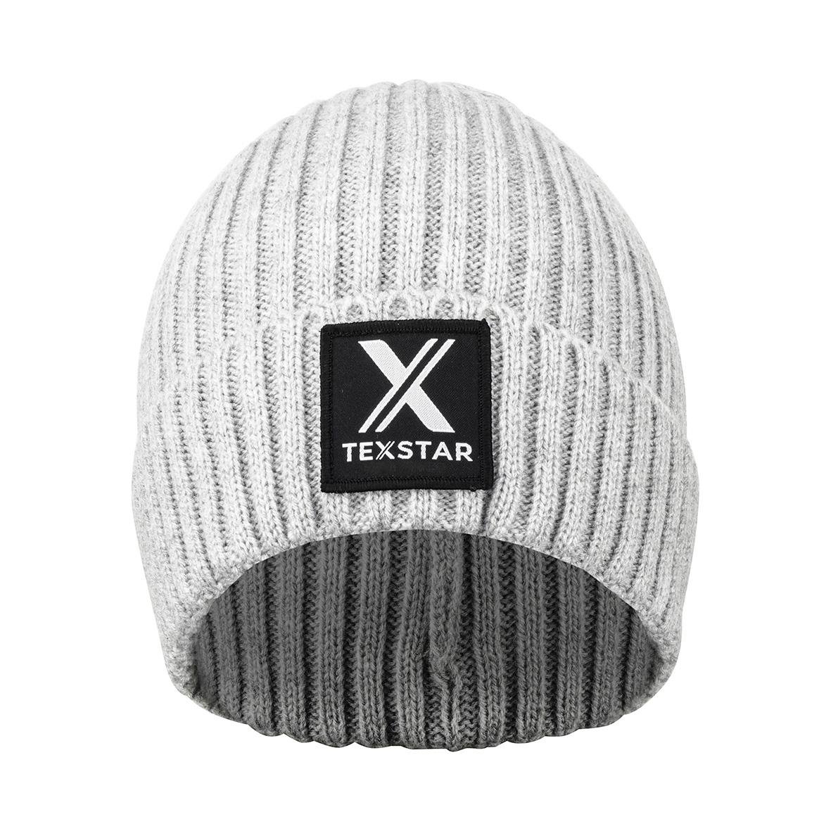 Ljusgrå mössa Texstar AC20 med svart logo och ribbad design