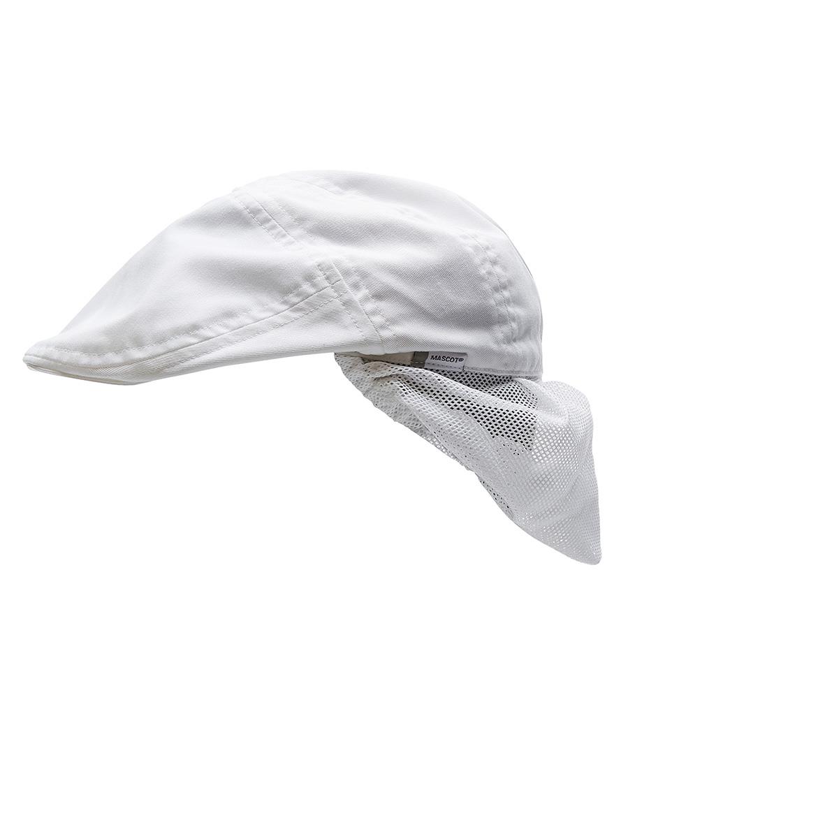 Vit skyddshatt med meshdetalj för ventilation