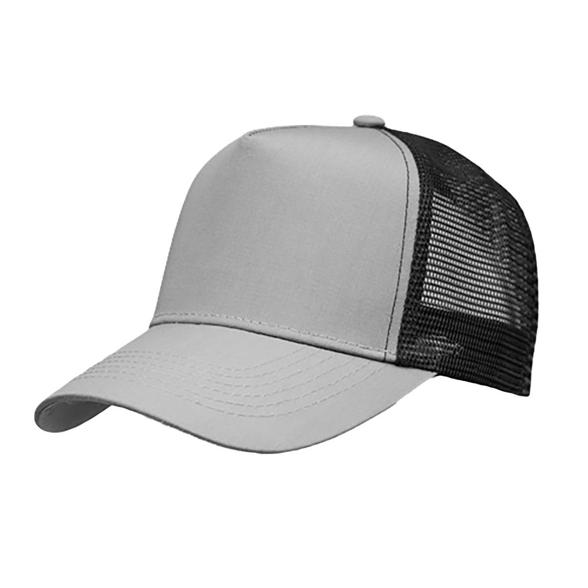 Grå och svart truckerkeps med mesh bakdel