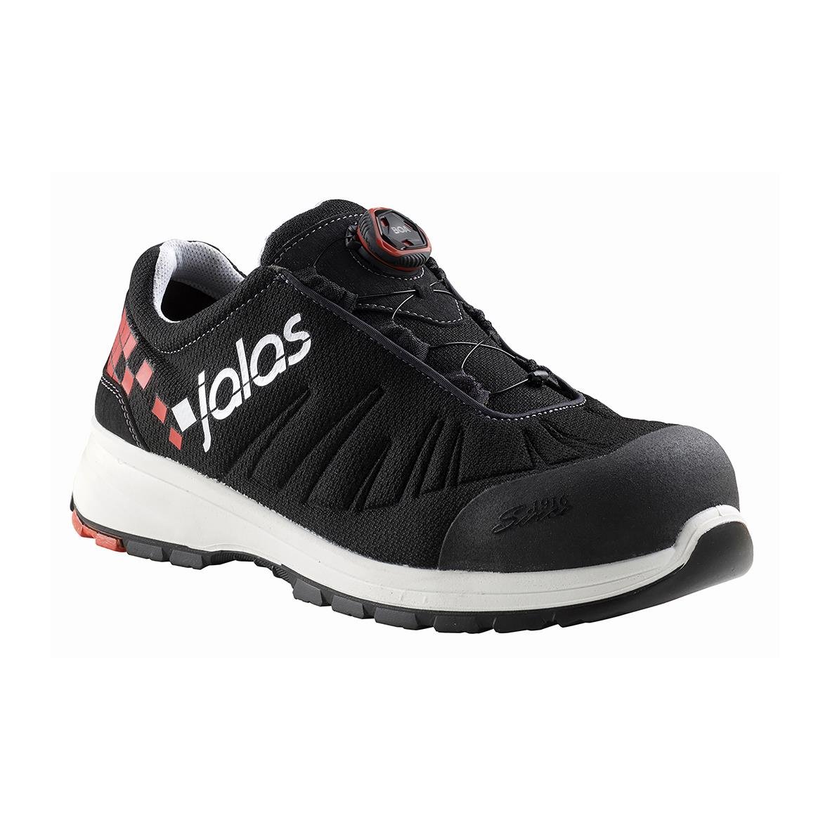 Skyddssko Jalas 7138 Zenit Evo Easyroll i svart med vit och röd detalj, storlek 35