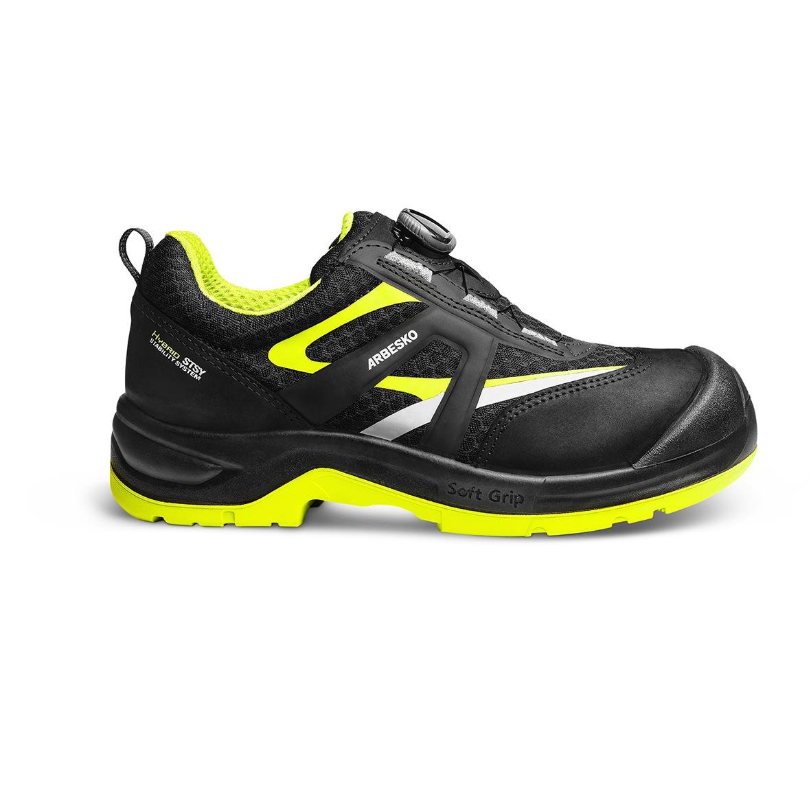 Skyddssko Arbesko Umeå 939 38 i svart och neonfärger
