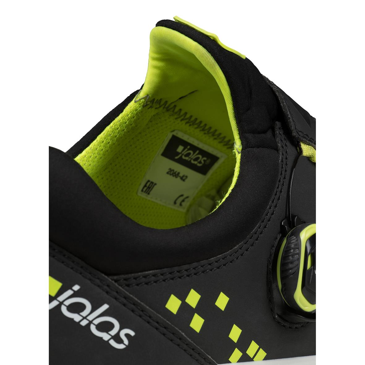 Svart och gul skyddssko Jalas TIO 2068 med snabblås och vadderad insida