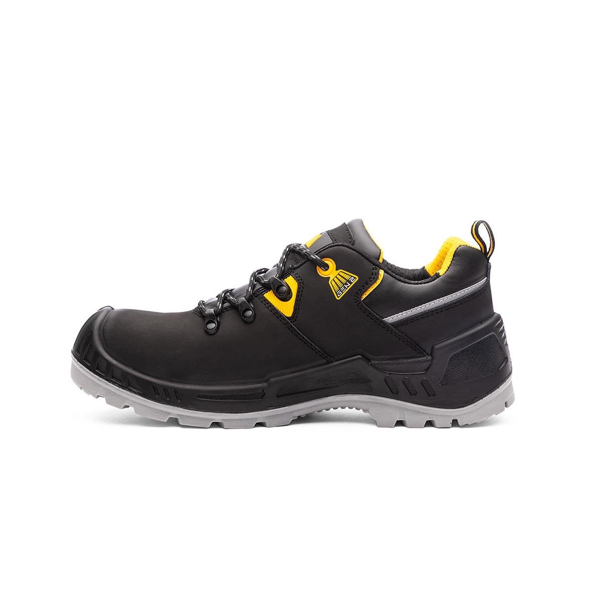 Skyddssko Monitor 100056 Grady i storlek 36, svart med gula detaljer