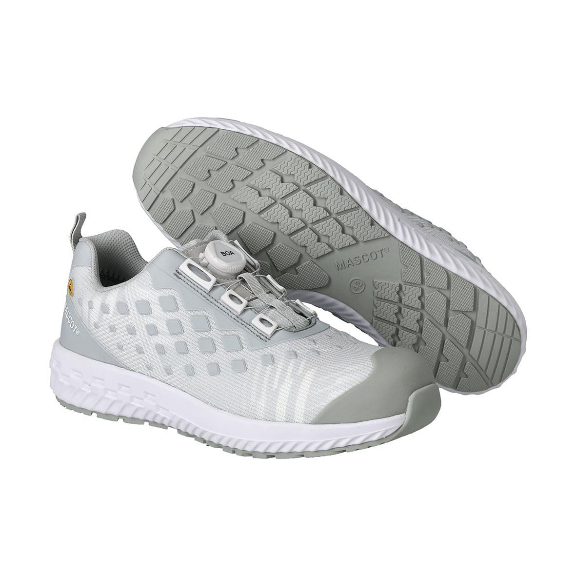 Vit och ljusgrå skyddssko Mascot F0650-704 S1P BOA i storlek 38