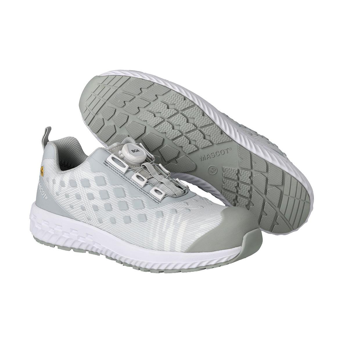 Vit och ljusgrå skyddssko Mascot F0650-704 S1P BOA i storlek 38