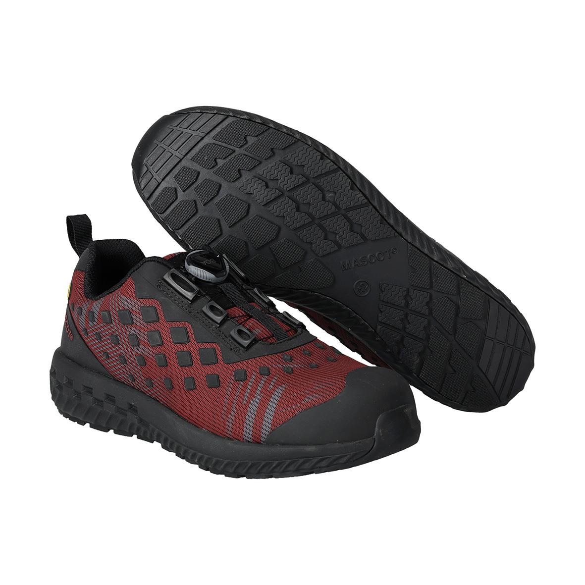 Skyddssko Mascot F0650-704 S1P BOA Höströd/Svart 37 med svart sula och röda detaljer