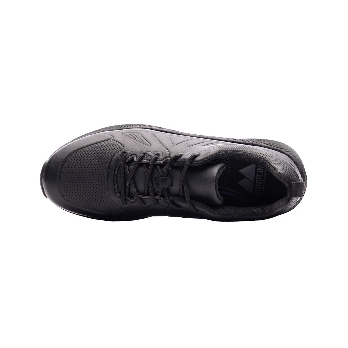 Svart arbetsko med snörning och tjock sula, storlek 39