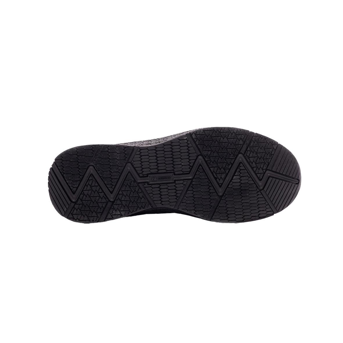 Svart arbetsko med gummisula och mönstrad yttersula, storlek 39