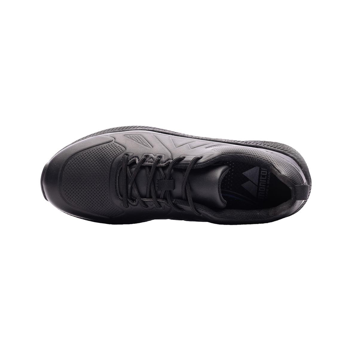 Svart arbetsko med snörning och tjock sula, storlek 48