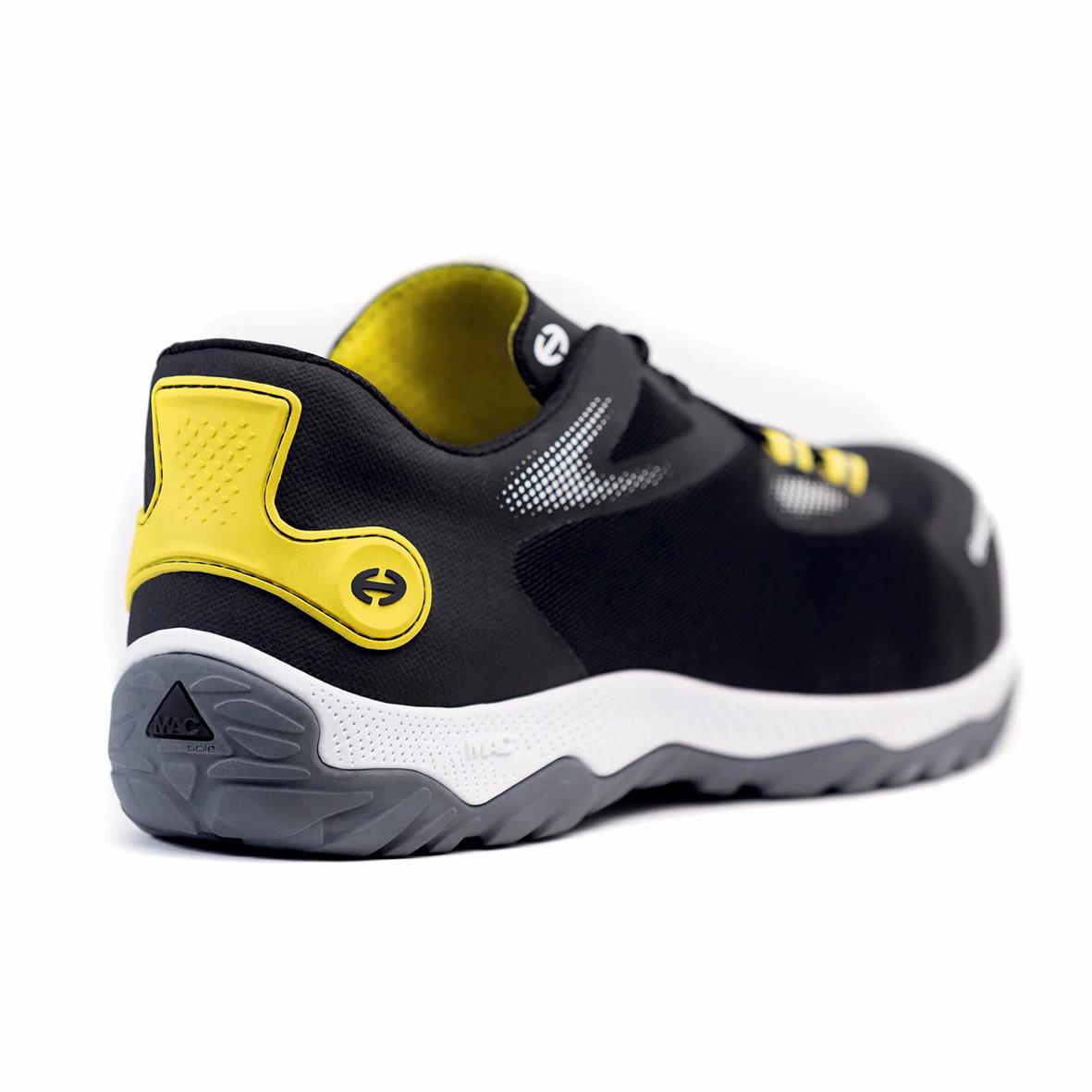Skyddssko Heckel MS 100 S1PL i svart och gult med tjock sula