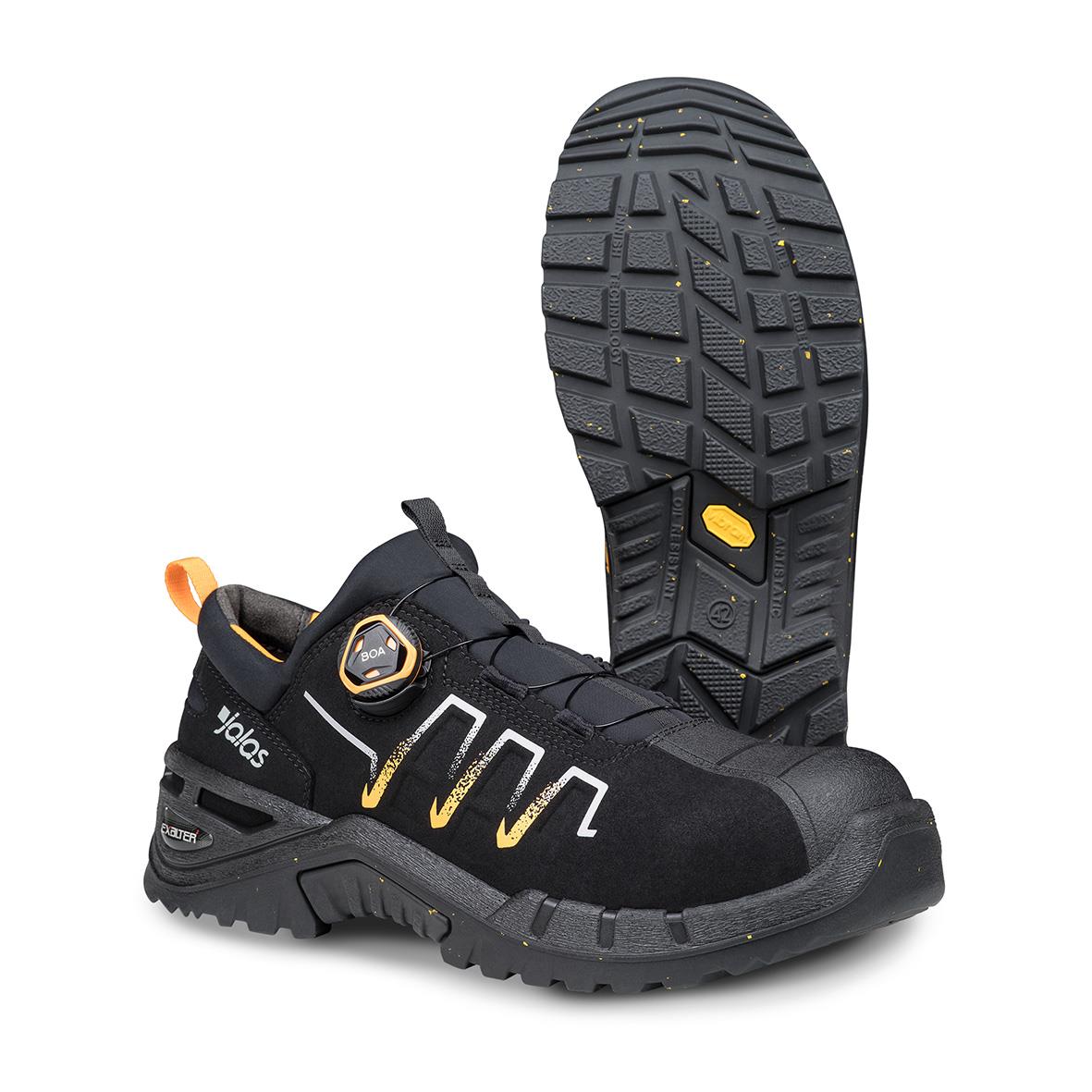 Skyddssko Jalas 9995 i svart med gul detalj och kraftig sula