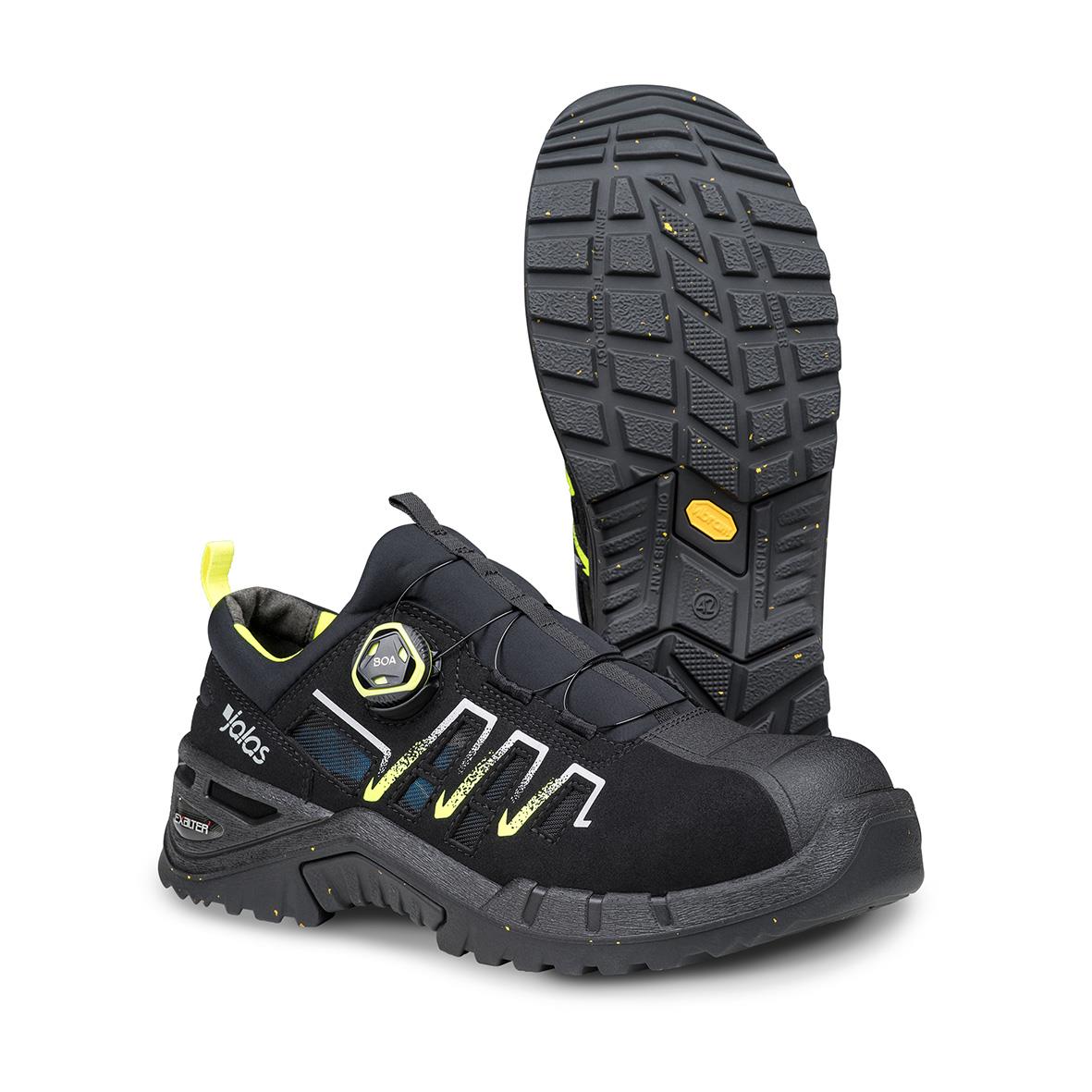Skyddssko Jalas 9935 i storlek 40, svart med gula detaljer och kraftig sula