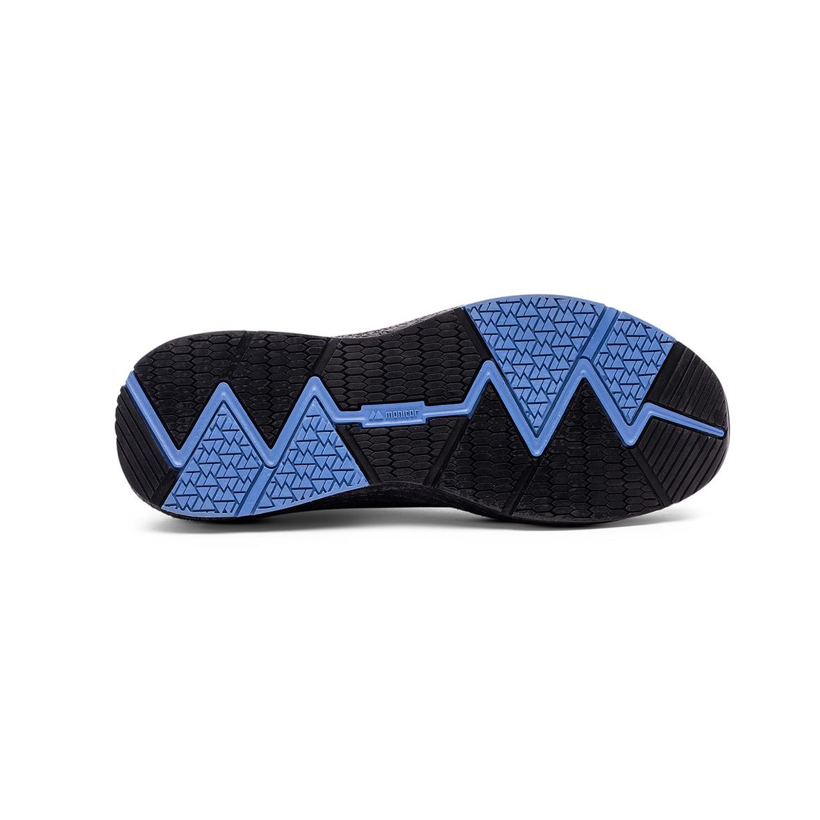 Svart och blå skyddssko Monitor Paradox T i storlek 38, med mönstrad sula för bra grepp