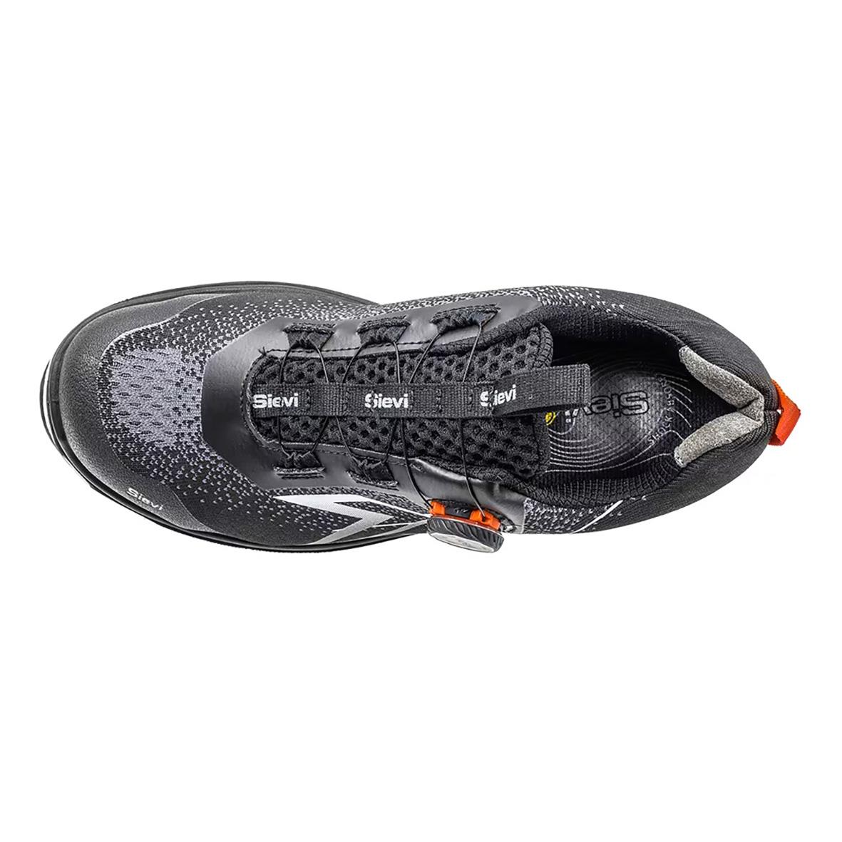 Skyddssko Sievi 54-52546 FastX Dflex 35 sett från ovan i svart och grått med orange detalj